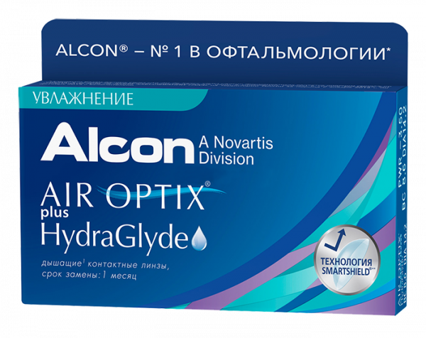 Контактные линзы  Air Optix Plus HydraGlyde -3.75 8.6 14.2 